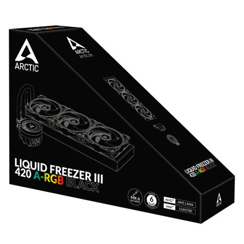 Arctic Liquid Freezer III A-RGB 420mm Liquid CPU Cooler, P14 PWM PST ARGB Fans & ARGB PWM Controlled Pump, Black - Rusty Old Gamers