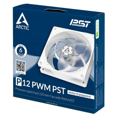 Arctic P12 12cm Pressure Optimised PWM PST Case Fan, Fluid Dynamic, 200-1800 RPM, White - Rusty Old Gamers