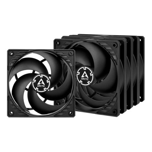 Arctic P12 Pressure Optimised 12cm Case Fans x5, Black, Fluid Dynamic, 1800 RPM, Value Pack (5 Fans) - X-Case UK T/A ROG