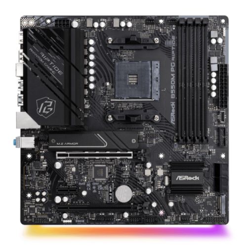 Asrock B550M PHANTOM GAMING RIPTIDE, AMD B550, AM4, Micro ATX, 4 DDR4, HDMI, DP, XFire, 2.5GB LAN, RGB, 2x M.2 - X-Case UK T/A ROG