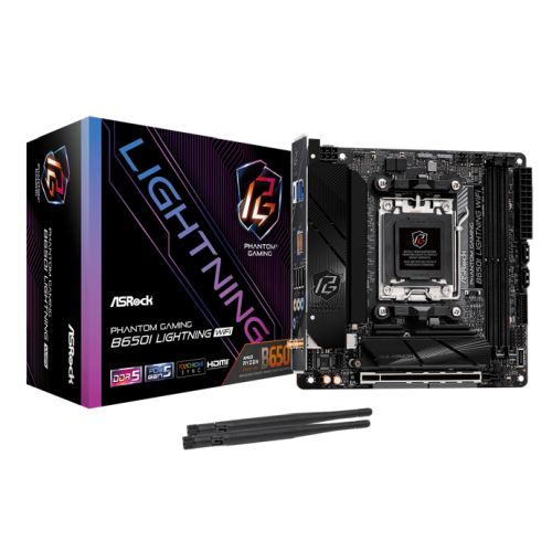 Asrock B650I LIGHTNING WIFI, AMD B650, AM5, Mini ITX, 2 DDR5, HDMI, Wi-Fi 6E, 2.5G LAN, 2x M.2 - X-Case UK T/A ROG