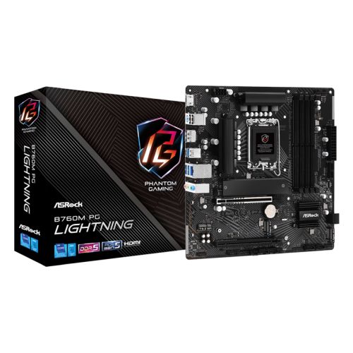 Asrock B760M PG LIGHTNING, Intel B760, 1700, Micro ATX, 4 DDR5, HDMI, DP, 2.5G LAN, PCIe5, 3x M.2 - X-Case UK T/A ROG