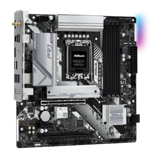 Asrock B760M PRO RS/D4 WIFI, Intel B760, 1700, Micro ATX, 4 DDR4, HDMI, DP, Wi-Fi 6E, 2.5G LAN, PCIe4, 2x M.2, RGB - X-Case UK T/A ROG