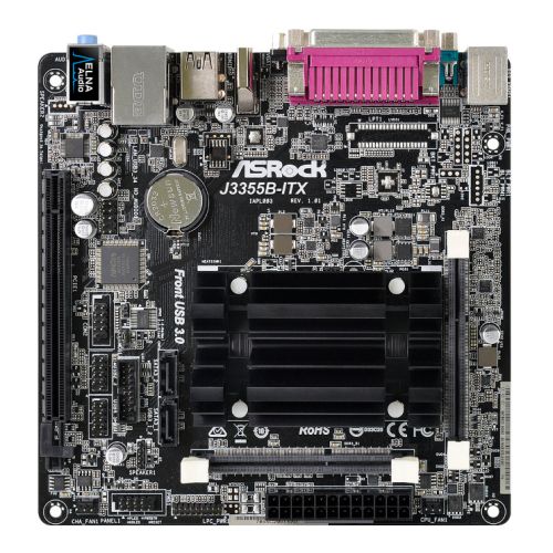 Asrock J3355B-ITX, Integrated Intel Dual-Core J3355, Mini ITX, DDR3 SODIMM, VGA, HDMI, Serial & Parallel Port - X-Case UK T/A ROG