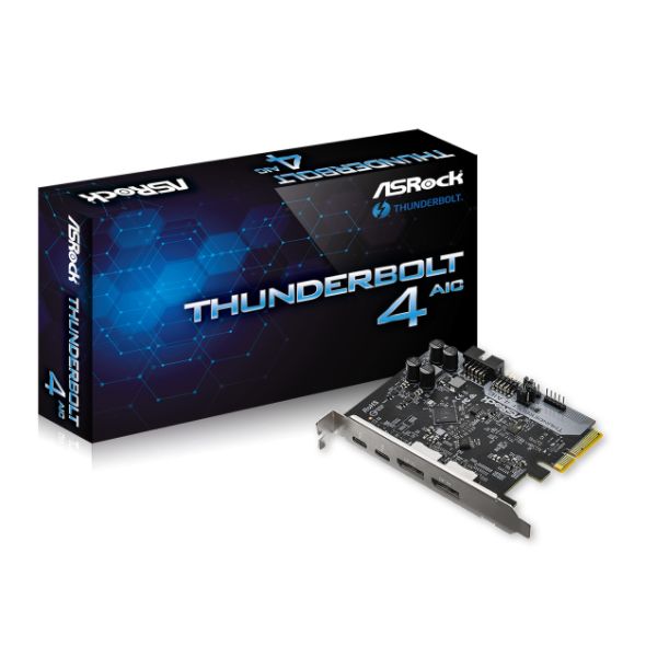 Asrock Thunderbolt 4 AIC, PCI Express, 2 x Thunderbolt 4 Type-C, 2 x DisplayPort IN, 1 x USB 2.0, TBT Header - X-Case UK T/A ROG