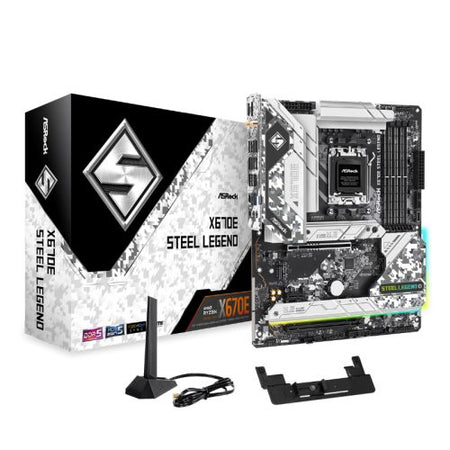 Asrock X670E STEEL LEGEND, AMD X670, AM5, ATX, 4 DDR5, HDMI, DP, Wi-Fi 6E, GB & 2.5G LAN, PCIe5, RGB, 4x M.2 - X-Case UK T/A ROG