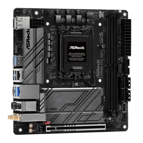 Asrock Z790M-ITX WIFI, Intel Z790, 1700, Mini ITX, 2 DDR5, HDMI, DP, eDP, Wi-Fi 6E, 2.5G & GB LAN, PCIe5, 2x M.2 - X-Case UK T/A ROG