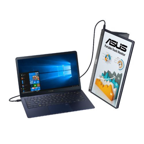 Asus 15.6" Portable IPS Touchscreen Monitor (ZenScreen MB16AMT), 1920 x 1080, USB-C (USB-A adapter), micro-HDMI, 7800mAh Battery, Auto-rotatable, Hybrid Signal, Smart Case Stand - X-Case UK T/A ROG