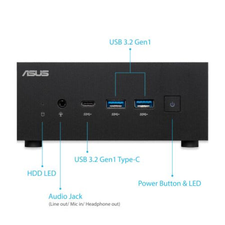 Asus Mini PC PN52 Barebone (PN52-B-S5055MD), Ryzen 5 5600H, DDR4 SO-DIMM, 2.5"/M.2, 2x HDMI, DP, USB-C, 2.5G LAN, Wi-Fi, Military-Grade Durability, VESA - No RAM, Storage or O/S - X-Case UK T/A ROG