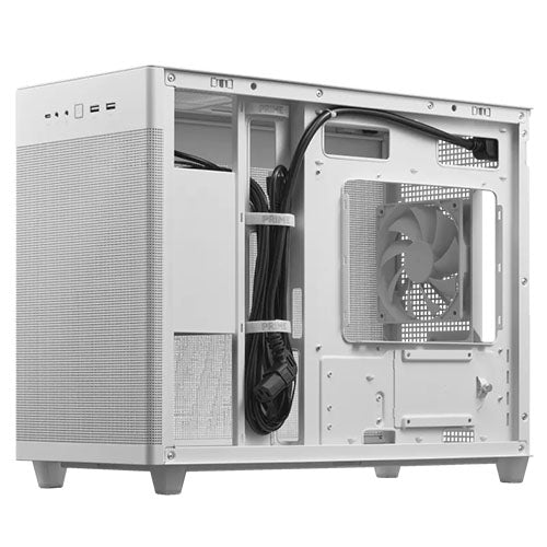 Asus Prime AP201 Gaming Case, Micro ATX, Quasi-Filter Mesh, USB-C, Tool-free Panels, 338mm GPU & 360mm Radiator Support, White - X-Case UK T/A ROG