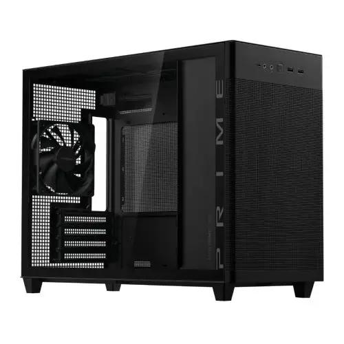 Asus Prime AP201 Gaming Case w/ Tempered Glass Window, Micro ATX, USB-C, Tool-free Panels, 338mm GPU & 360mm Radiator Support, Black - X-Case UK T/A ROG