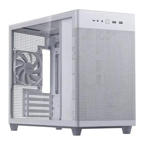 Asus Prime AP201 Gaming Case w/ Tempered Glass Window, Micro ATX, USB-C, Tool-free Panels, 338mm GPU & 360mm Radiator Support, White - X-Case UK T/A ROG