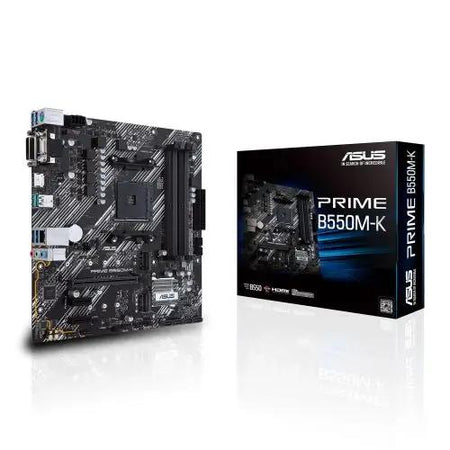 Asus PRIME B550M-K, AMD B550, AM4, Micro ATX, 4 DDR4, VGA, DVI, HDMI, PCIe4, M.2 - X-Case UK T/A ROG