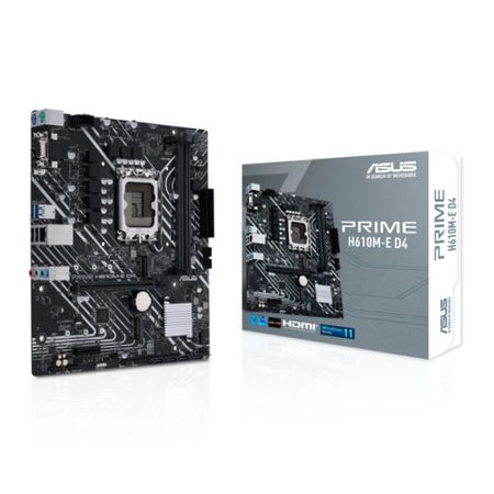 Asus PRIME H610M-E D4, Intel H610, 1700, Micro ATX, 2 DDR4, VGA, HDMI, DP, PCIe4, 2x M.2 - X-Case UK T/A ROG