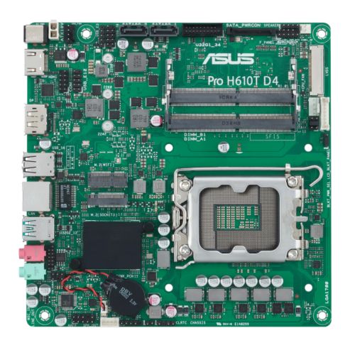 Asus PRO H610T D4-CSM - Corporate Stable Model, Intel H610, 1700, Thin Mini ITX, 2 DDR4 SO-DIMM, HDMI, DP, LVDS, 19v DC in, 1x M.2 - X-Case UK T/A ROG