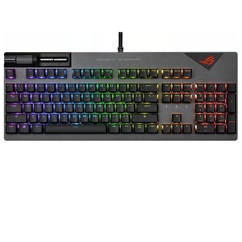 Asus ROG STRIX FLARE II RGB Mechanical Gaming Keyboard w/ PBT Keycaps, USB, ROG NX Red Switches, Detachable Wrist Rest - X-Case UK T/A ROG