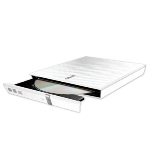 Asus (SDRW-08D2S-U LITE) External Slimline DVD Re-Writer, USB, 8x, White, Cyberlink Power2Go 8 - X-Case UK T/A ROG