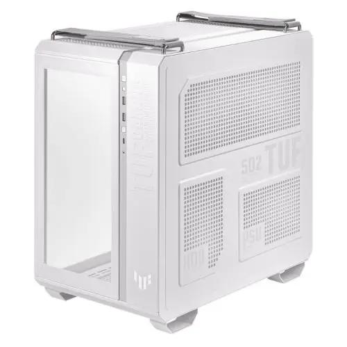 Asus TUF Gaming GT502 Case w/ Front & Side Glass Window, ATX, Dual Chamber, Modular Design, LED Control Button, USB-C, Carry Handles, White - X-Case UK T/A ROG