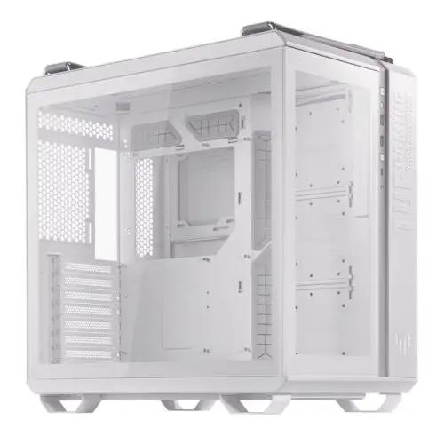 Asus TUF Gaming GT502 Case w/ Front & Side Glass Window, ATX, Dual Chamber, Modular Design, LED Control Button, USB-C, Carry Handles, White - X-Case UK T/A ROG