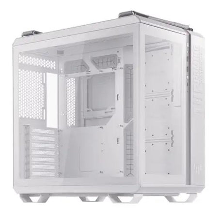 Asus TUF Gaming GT502 Case w/ Front & Side Glass Window, ATX, Dual Chamber, Modular Design, LED Control Button, USB-C, Carry Handles, White - X-Case UK T/A ROG