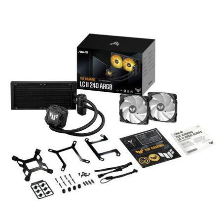 Asus TUF Gaming LC II 240 ARGB Liquid CPU Cooler, 240mm Radiator, ARGB Pump Head, 2 x Gen2 ARGB PWM Fans - X-Case UK T/A ROG