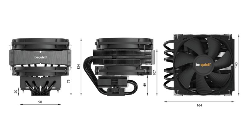 Be Quiet! BK031 Dark Rock TF 2 Heatsink & Fan, Intel & AMD Sockets, Dual Silent Wings Fans, Fluid Dynamic, 230W TDP - X-Case UK T/A ROG