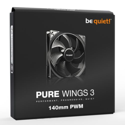 Be Quiet! BL108 Pure Wings 3 PWM 14cm Case Fan, Rifle Bearing, Black, 1200 RPM, Ultra Quiet - X-Case UK T/A ROG