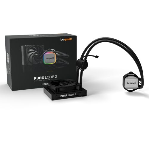 Be Quiet! Pure Loop 2 120mm Liquid CPU Cooler, Pure Wings 3 PWM Fans, ARGB Cooling Block - X-Case UK T/A ROG
