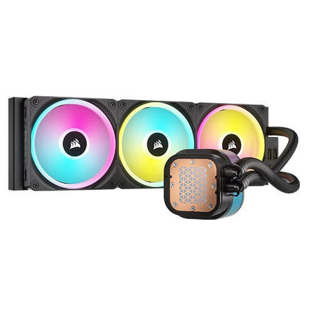 Corsair H150i iCUE LINK LCD 360mm RGB Liquid CPU Cooler, QX120 RGB Fans, Personalised LCD Screen, iCUE LINK Hub Included, Black - X-Case UK T/A ROG