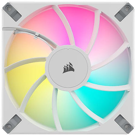 Corsair iCUE AF140 RGB ELITE 14cm PWM Case Fan, 8 ARGB LEDs, FDM Bearing, 500-1700 RPM, White, Single Fan Expansion Pack - X-Case UK T/A ROG