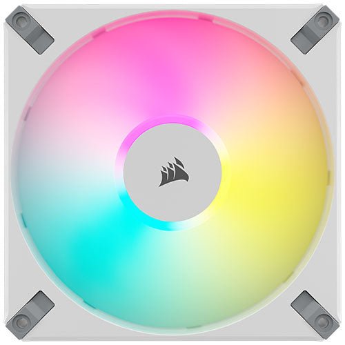 Corsair iCUE AF140 RGB ELITE 14cm PWM Case Fan, 8 ARGB LEDs, FDM Bearing, 500-1700 RPM, White, Single Fan Expansion Pack - X-Case UK T/A ROG