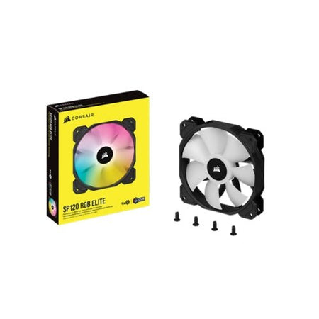 Corsair iCUE SP120 ELITE Performance 12cm PWM RGB Case Fan, 8 ARGB LEDs, Hydraulic Bearing, Single Fan Expansion Pack - X-Case UK T/A ROG