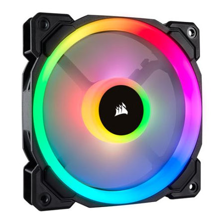 Corsair LL120 12cm PWM RGB Case Fans x3, 16 LED RGB Dual Light Loop, Hydraulic Bearing, Lighting Node PRO Kit Included - X-Case UK T/A ROG