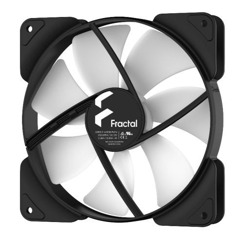 Fractal Design Aspect 14 14cm RGB PWM Case Fans x3, Rifle Bearing, Supports Chaining, Aerodynamic Stator Struts, 500-1700 RPM, Black Frame - X-Case UK T/A ROG