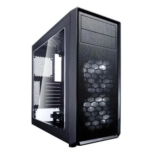 Fractal Design Focus G (Black) Gaming Case w/ Clear Window, ATX, 2 White LED Fans, Kensington Bracket, Filtered Front, Top & Base Air Intakes - X-Case UK T/A ROG