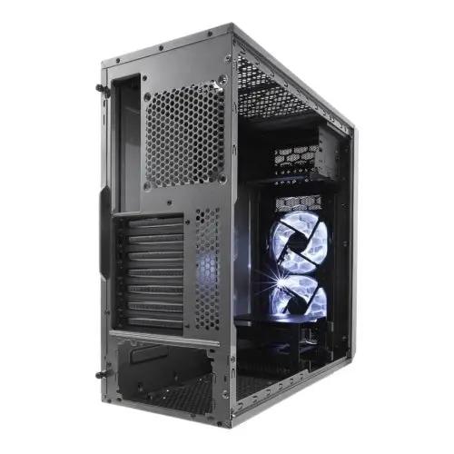 Fractal Design Focus G (Gunmetal) Gaming Case w/ Clear Window, ATX, 2 White LED Fans, Kensington Bracket, Filtered Front, Top & Base Air Intakes - X-Case UK T/A ROG