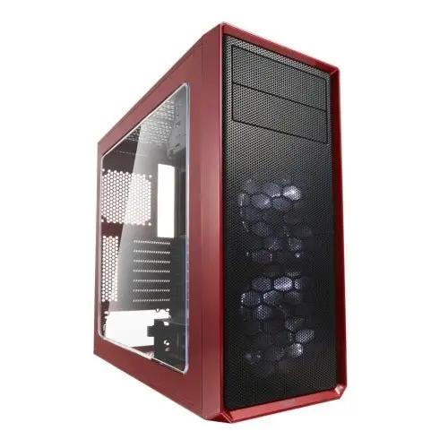 Fractal Design Focus G (Mystic Red) Gaming Case w/ Clear Window, ATX, 2 White LED Fans, Kensington Bracket, Filtered Front, Top & Base Air Intakes - X-Case UK T/A ROG