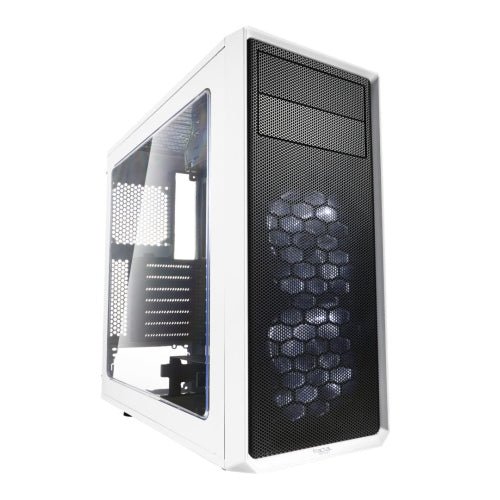 Fractal Design Focus G (White) Gaming Case w/ Clear Window, ATX, 2 White LED Fans, Kensington Bracket, Filtered Front, Top & Base Air Intakes - X-Case UK T/A ROG