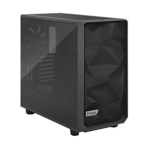 Fractal Design Meshify 2 (Grey TG) Gaming Case w/ Light Tint Glass Window, E-ATX, Angular Mesh Front, 3 Fans, Fan Hub, Detachable Front Filter, USB-C - X-Case UK T/A ROG