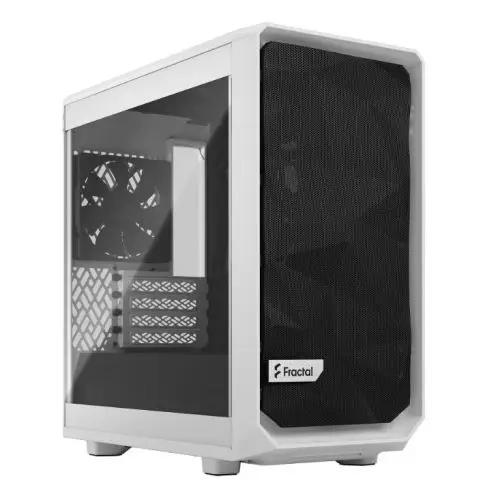 Fractal Design Meshify 2 Mini (White TG) Gaming Case w/ Clear Glass Window, Micro ATX, Angular Mesh, USB-C, 331mm GPU & 280mm Radiator Support - X-Case UK T/A ROG