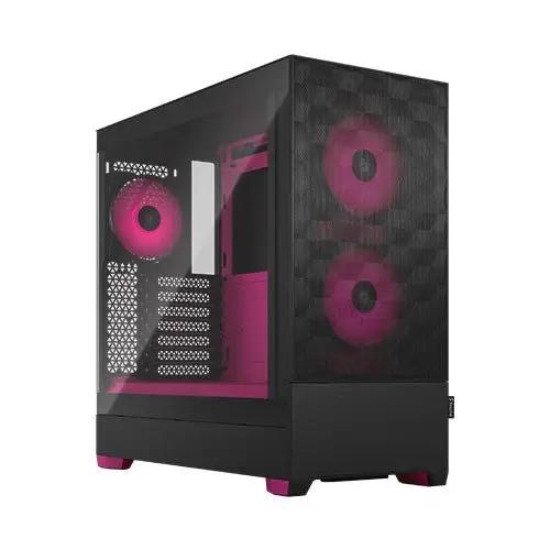 Fractal Design Pop Air RGB (Magenta Core TG) Gaming Case w/ Clear Glass Window, ATX, Hexagonal Mesh Front, Magenta Interior/Accents, 3 RGB Fans & ARGB Controller - X-Case UK T/A ROG