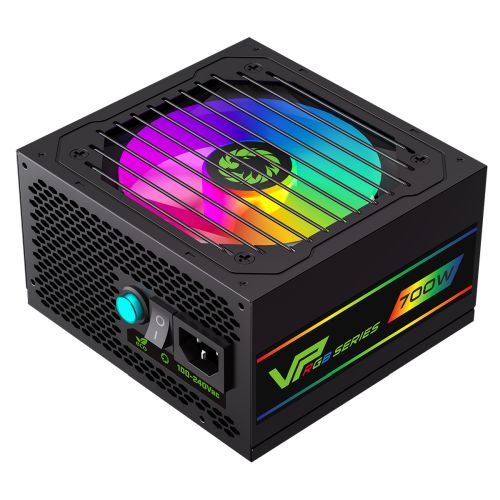 GameMax 700W VP-700W Black RGB PSU, Semi Modular, RGB Fan, 80+ Bronze, Eco Switch, Power Lead Not Included - Rusty Old Gamers