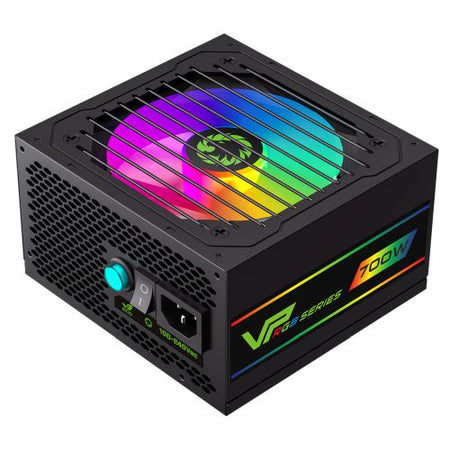 GameMax 700W VP-700W Black RGB PSU, Semi Modular, RGB Fan, 80+ Bronze, Eco Switch, Power Lead Not Included - Rusty Old Gamers