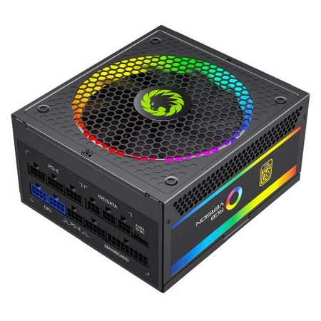 GameMax 850W Pro RGB PSU, Fully Modular, 14cm ARGB Fan, 80+ Gold, RGB Controller (25 Modes), Power Lead Not Included - X-Case UK T/A ROG