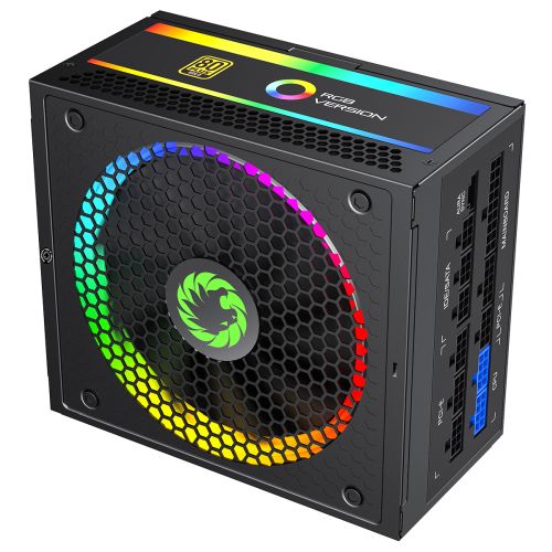 GameMax 850W Pro RGB PSU, Fully Modular, 14cm ARGB Fan, 80+ Gold, RGB Controller (25 Modes), Power Lead Not Included - X-Case UK T/A ROG