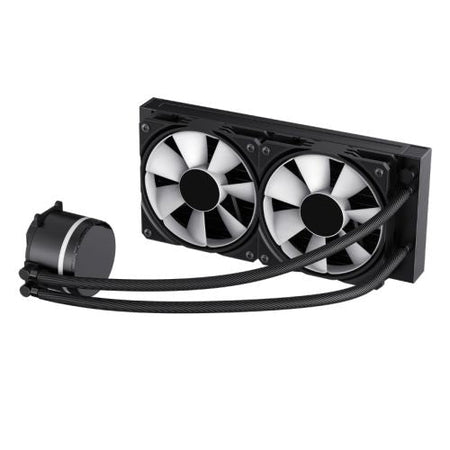 GameMax Iceburg 240mm ARGB Liquid CPU Cooler, 12cm ARGB PWM Fans, Infinity Mirror RGB Rotatable Pump Head - X-Case UK T/A ROG