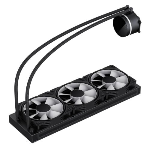 GameMax Iceburg 360mm ARGB Liquid CPU Cooler, 12cm ARGB PWM Fans, Infinity Mirror RGB Rotatable Pump Head - X-Case UK T/A ROG