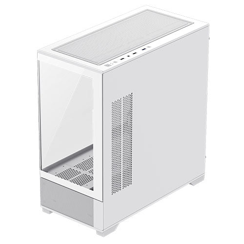 GameMax Vista Micro ATX Gaming Case w/ Glass Side & Front, Mesh Panelling, No Fans inc., ARGB PWM Fan Hub, White - X-Case UK T/A ROG