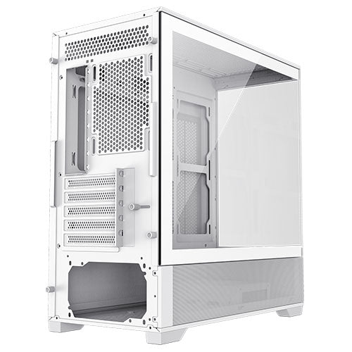 GameMax Vista Micro ATX Gaming Case w/ Glass Side & Front, Mesh Panelling, No Fans inc., ARGB PWM Fan Hub, White - X-Case UK T/A ROG