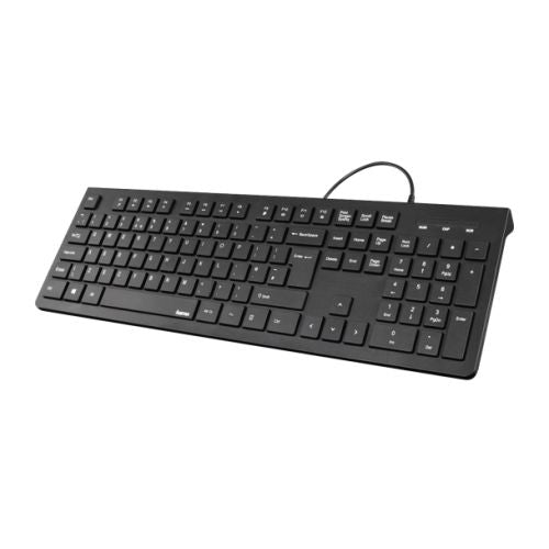 Hama KC-200 Multimedia Keyboard, USB, Flat Keys, Splash Proof - X-Case UK T/A ROG